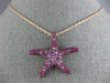 ESTATE LARGE 2.97CT AAA RUBY & PINK SAPPHIRE 18K ROSE GOLD STAR FISH FUN PENDANT