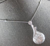 LARGE 2.54CT DIAMOND 18KT WHITE GOLD 3D ROUND & BAGUETTE TEAR DROP LOVE NECKLACE