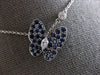 LARGE 1.39CT DIAMOND & AAA SAPPHIRE 14KT WHITE GOLD 3D BUTTERFLY LOVE NECKLACE