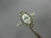 ESTATE LARGE 1.0CT ROUND & MARQUISE DIAMOND 14K WHITE GOLD HALO ENGAGEMENT RING