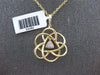ESTATE .07CT DIAMOND 14KT YELLOW GOLD 3D CLASSIC STAR FLOWER LOVE PENDANT