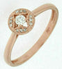 ESTATE .12CT DIAMOND 14KT ROSE GOLD 3D CLASSIC ROUND FLOWER SQUARE FUN RING