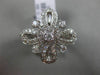ESTATE LARGE .89CT DIAMOND 14KT WHITE GOLD 3D OPEN FLOWER ETOILE FILIGREE RING