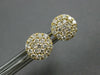 ESTATE .50CT DIAMOND 14KT YELLOW GOLD 3D CLASSIC CLUSTER FLOWER STUD EARRINGS