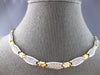 WIDE & LONG 1.82CT DIAMOND 14KT 2 TONE GOLD OVAL SEMI ETERNITY TENNIS NECKLACE