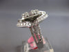 EXTRA LARGE 2.14CT DIAMOND 18K WHITE GOLD 3D ROUND & BAGUETTE FLORAL SQUARE RING
