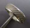 ESTATE WIDE 14K WHITE GOLD SOLID MATTE & SHINY COMFORT FIT MENS ANNIVERSARY RING