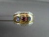 ANTIQUE WIDE 1.00CTW AMETHYST, PINK SAPPHIRE & DIAMOND 14K W&Y GOLD RING