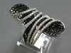 EXTRA LARGE 4.40CT WHITE & BLACK DIAMOND 14KT WHITE GOLD 3D CRISS CROSS FUN RING