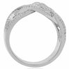 ESTATE LARGE 2.0CT DIAMOND 14K WHITE GOLD MULTI ROW CRISS CROSS ANNIVERSARY RING