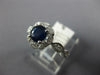 ESTATE 1.07CT DIAMOND & AAA SAPPHIRE 14KT WHITE GOLD FLOWER HALO ENGAGEMENT RING