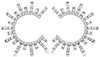 ESTATE .75CT DIAMOND 14KT WHITE GOLD 3D ROUND & BAGUETTE SEMI MOON LOVE EARRINGS