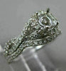 ESTATE WIDE .62CT DIAMOND 14KT WHITE GOLD SEMI MOUNT WEDDING ENGAGEMENT RING SET