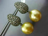 LARGE 2.65CT CHAMPAGNE DIAMOND & SOUTH SEA PEARL 18K BLACK GOLD HANGING EARRINGS