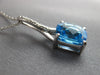 LARGE 4.52CT DIAMOND & AAA BLUE TOPAZ 14KT WHITE GOLD INFINITY FLOATING PENDANT