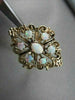 ANTIQUE LARGE FILIGREE AUSTRALIAN OPAL 1.30CTW 14KT YELLOW GOLD FLORAL RING !!!