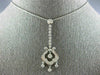 ESTATE LARGE 1.0CT DIAMOND 14KT WHITE GOLD 3D CHANDELIER FLOATING PENDANT #15422