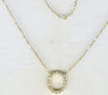 ESTATE .08CT DIAMOND 18KT YELLOW GOLD 3D CLASSIC O INITIAL FUN NECKLACE
