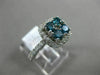 ESTATE .60CT WHITE & BLUE DIAMOND 14KT WHITE GOLD SQUARE HALO LOVE PROMISE RING