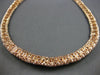 EXTRA LARGE 37.02CT PINK DIAMOND 18KT ROSE GOLD CLUSTER COCKTAIL TENNIS NECKLACE