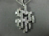 LARGE .92CT DIAMOND 18KT WHITE GOLD ROUND & BAGUETTE BRICK FUN FLOATING PENDANT