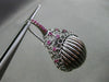 ESTATE LARGE .75CT RUBY 14K BLACK GOLD STRIATED WOVEN LEVERBACK HANGING EARRINGS