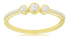 .22CT DIAMOND 14KT YELLOW GOLD ROUND 3 STONE BEZEL PAST PRESENT FUTURE LOVE RING