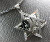 .52CT DIAMOND 14K WHITE GOLD STAR OF DAVID DOUBLE PLATED ETOILE FLOATING PENDANT