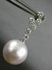 LARGE 1.05CT DIAMOND & AAA SOUTH SEA PEARLS 18KT WHITE GOLD 3D HANGING EARRINGS