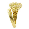 EXTRA LARGE .73CT FANCY YELLOW DIAMOND 18KT YELLOW GOLD CLUSTER PEAR SHAPE RING
