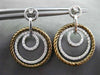 ESTATE LARGE 1.0CT DIAMOND 14K WHITE & BROWN GOLD CIRCLE OF LIFE ETOILE EARRINGS