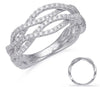 ESTATE WIDE .44CT DIAMOND 14K WHITE GOLD 3D MULTI ROW CRISS CROSS LOVE KNOT RING