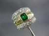 LARGE 4.10CT DIAMOND & AAA EMERALD 18KT 2 TONE GOLD 3D BAGUETTE ENGAGEMENT RING