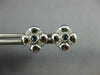 ESTATE .20CT DIAMOND & AAA SAPPHIRE 14KT WHITE GOLD FLOWER SQUARE STUD EARRINGS