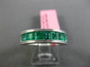 ESTATE 2.12CT AAA EMERALD 18K WHITE GOLD SEMI ETERNITY MILGRAIN ANNIVERSARY RING