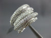 ESTATE EXTRA LARGE 2.37CT DIAMOND 18K WHITE MULTI ROW PAVE CRISS CROSS LOVE RING