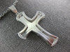ESTATE LARGE .20CT DIAMOND 14KT WHITE GOLD CLASSIC DOUBLE PLATED CROSS PENDANT