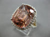 EXTRA LARGE 18.7CT DIAMOND & AAA PINK TOURMALINE 14KT WHITE GOLD ENGAGEMENT RING
