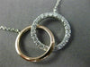 ESTATE .30CT DIAMOND 14KT WHITE & ROSE GOLD 3D CLASSIC CIRCLE LOVE KNOT NECKLACE