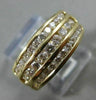 ESTATE WIDE 1.10CT ROUND DIAMOND 14KT YELLOW GOLD 3 ROW WEDDING BAND RING #5958