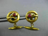 ANTIQUE .30CT AAA RUBY 18KT YELLOW GOLD SWIRL SNAKE CIRCULAR FUN MEN'S CUFFLINKS