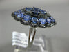 ESTATE LARGE 6.37CT BLACK DIAMOND & TANZANITE 14K WHITE GOLD MARQUISE SHAPE RING