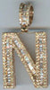 .74CT DIAMOND 14KT ROSE GOLD 3D ROUND & BAGUETTE N INITIAL FUN FLOATING PENDANT