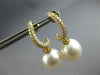 ESTATE LARGE .48CT DIAMOND & AAA SOUTH SEA PEARL 18KT YELLOW GOLD FUN HANGING EARRINGS