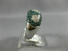 ESTATE WIDE 4.98CT WHITE & BLUE DIAMOND 14KT WHITE GOLD 3D MULTI ROW FLOWER RING