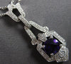 1.04CT DIAMOND & AAA AMETHYST 14KT WHITE GOLD 3D CUSHION & ROUND LARIAT NECKLACE