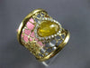 ESTATE LARGE 1.77 DIAMOND & AAA YELLOW SAPPHIRE 14KT YELLOW GOLD 3D WEB FUN RING