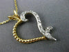 ESTATE .17CT DIAMOND 14K TWO TONE GOLD CLASSIC FILIGREE OPEN HEART PENDANT 21495