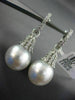 LARGE .60CT DIAMOND & AAA SOUTH SEA PEARL 18K WHITE GOLD HUGGIE HANGING EARRINGS