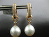 1.49CT DIAMOND & SOUTH SEA PEARL 18K ROSE GOLD 3D ETOILE HUGGIE HANGING EARRINGS